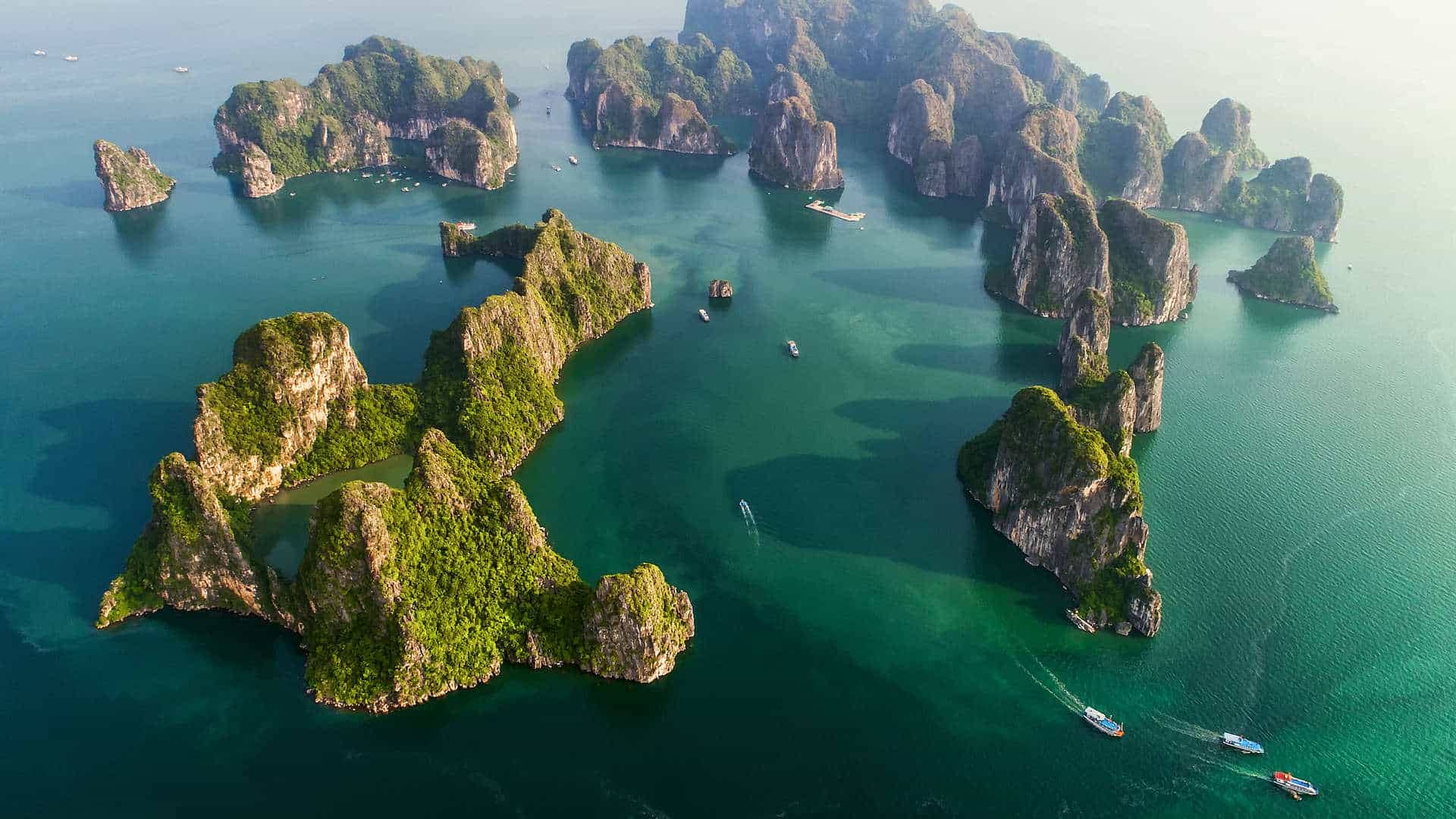 Halong Bay Vietnam aereal view